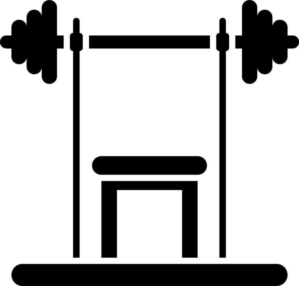 A barbell and bench icon on a white background vector
