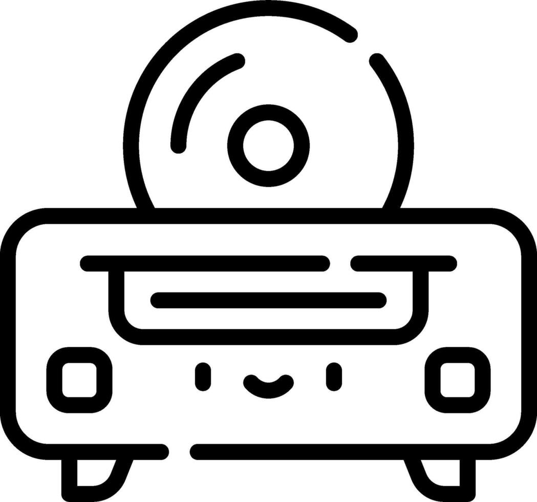 A black and white image of a cd player vector