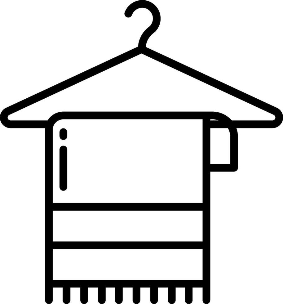 A towel hanging on a hanger with a white background vector