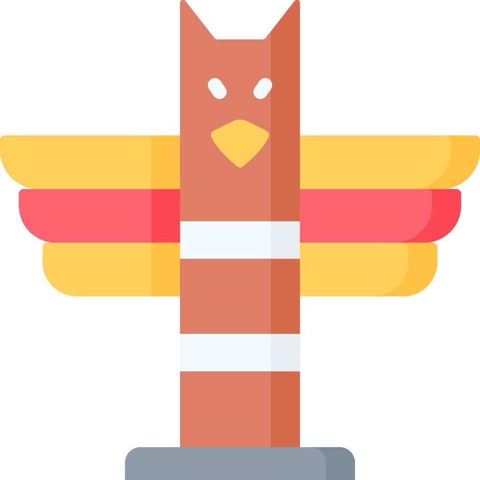 A cartoon bird with wings on top of a pole vector