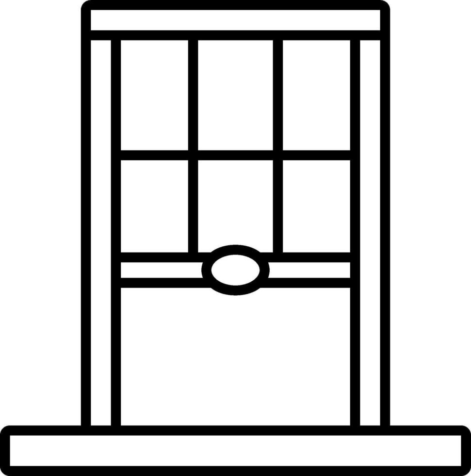 A black and white illustration of a window vector