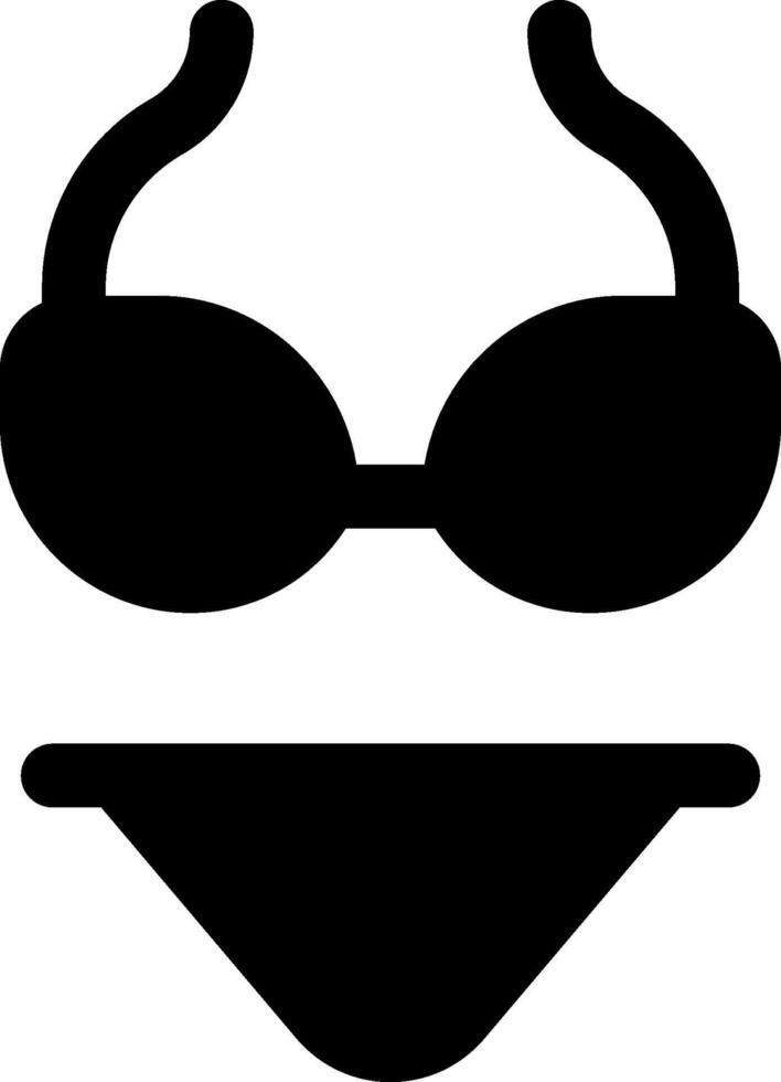 A black and white swimsuit with sunglasses vector