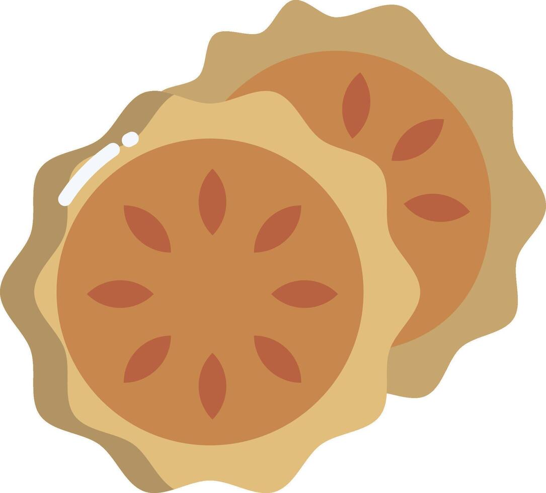 Two slices of pie on a white background vector