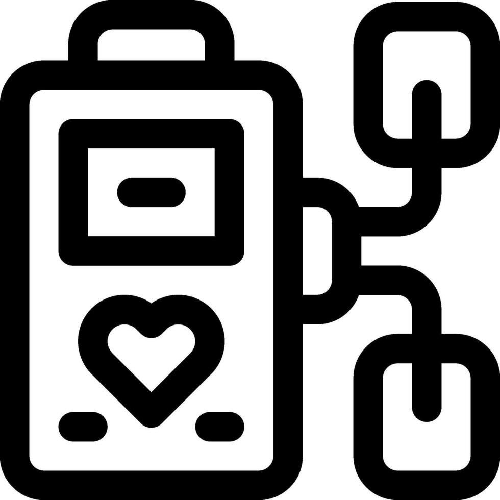 A black and white image of a heart and a phone vector