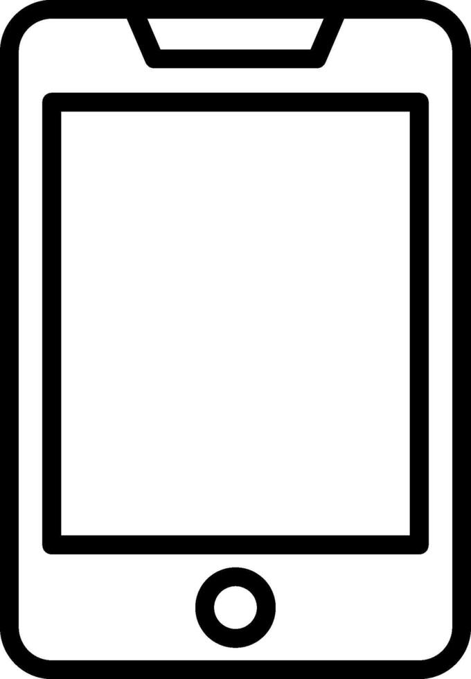 A black and white illustration of a tablet computer vector