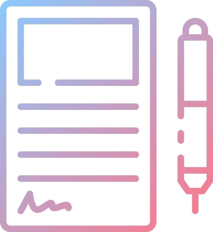 A pen and paper icon with a note pad vector