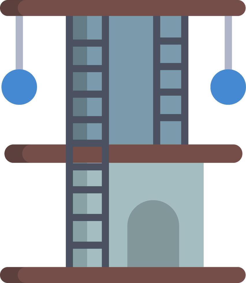 A cat tower with a ladder and two blue balls vector
