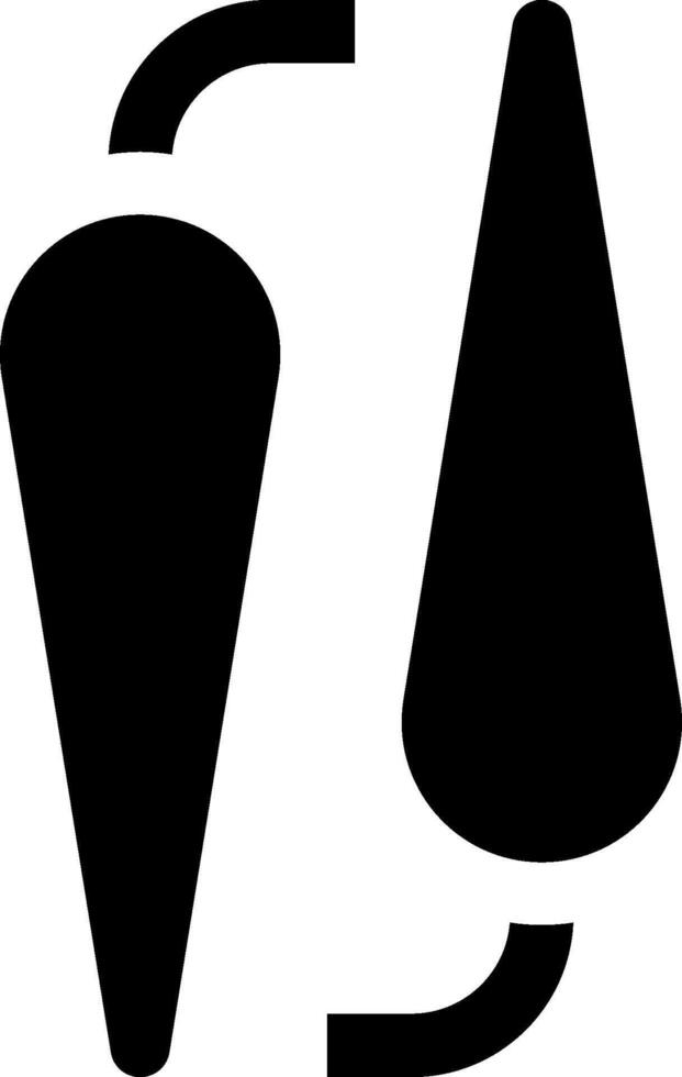 A black and white icon of two cones vector
