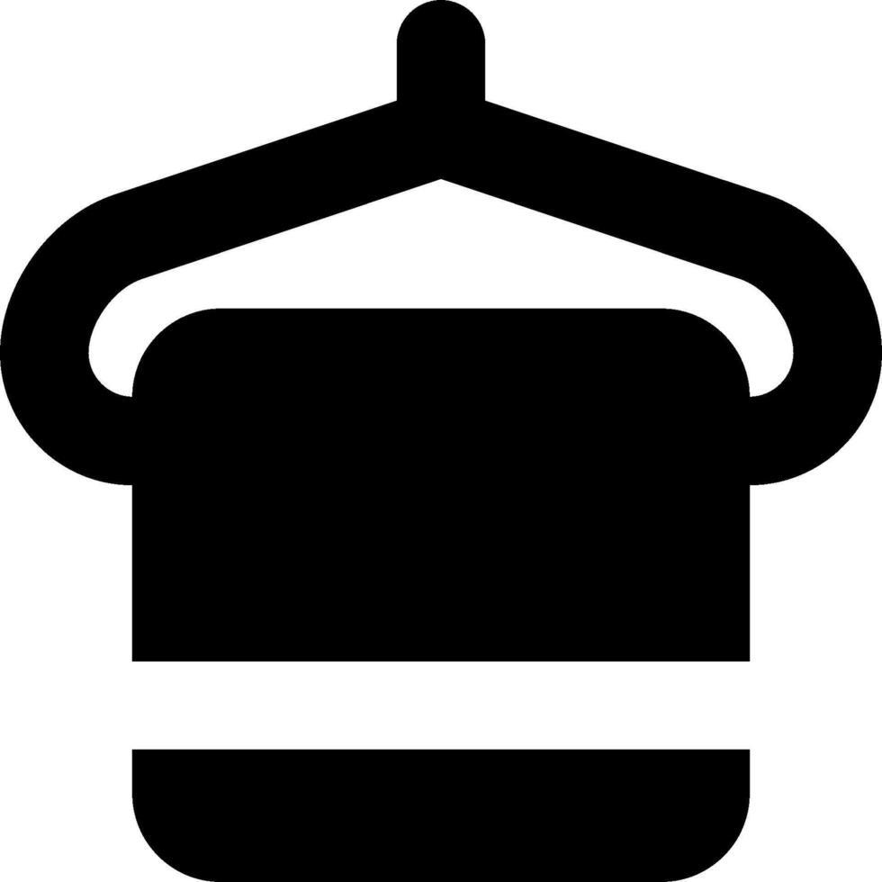 A black and white icon of a hat vector