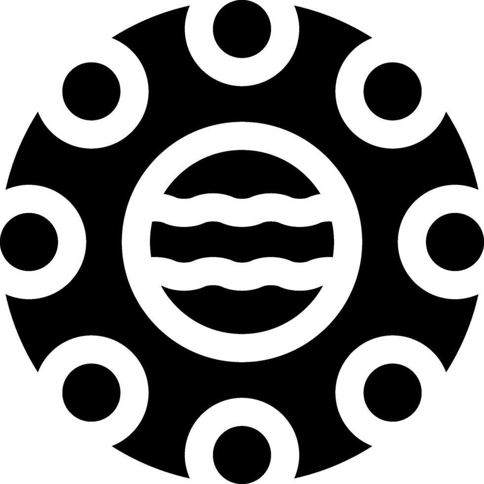 A black and white logo with circles and a wave vector