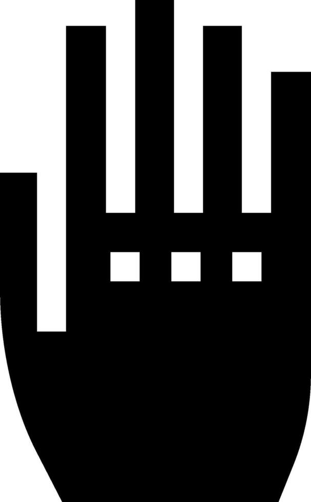 A black and white hand with four fingers vector