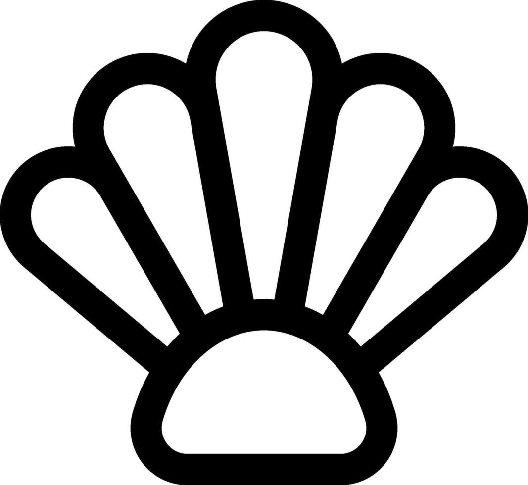 A black and white shell icon vector