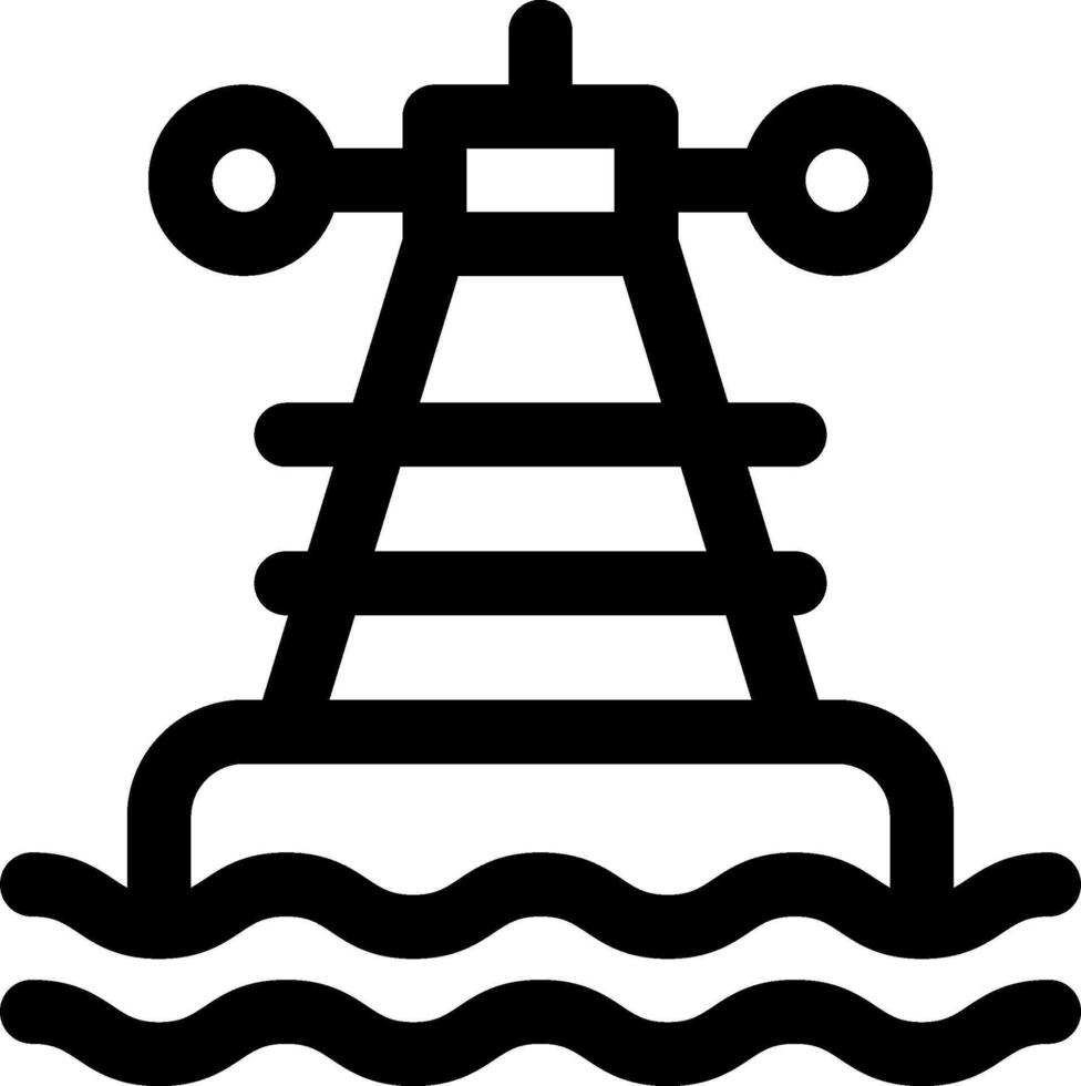 A black and white icon of a lighthouse vector