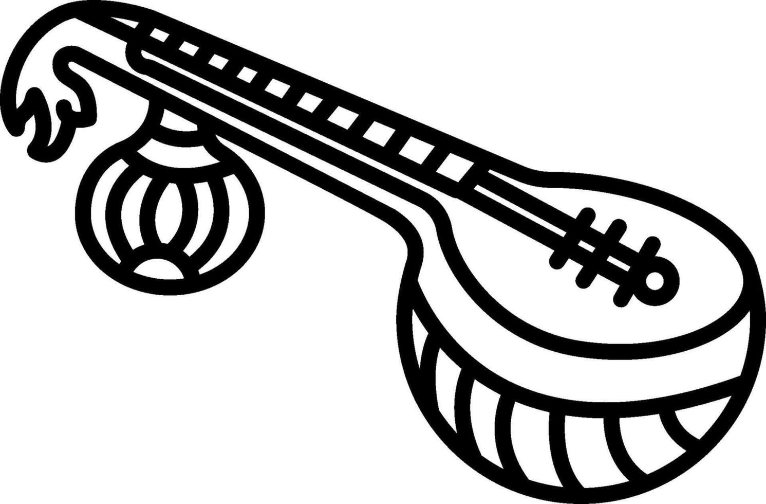 Indian instrument coloring pages vector