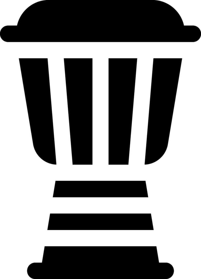 A black and white icon of a cup vector