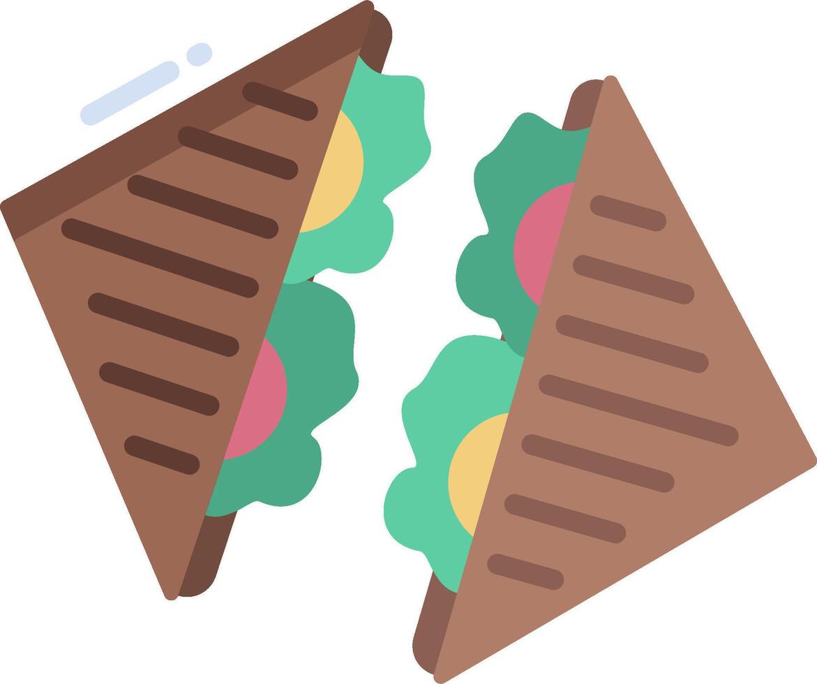 A sandwich with two pieces cut in half vector