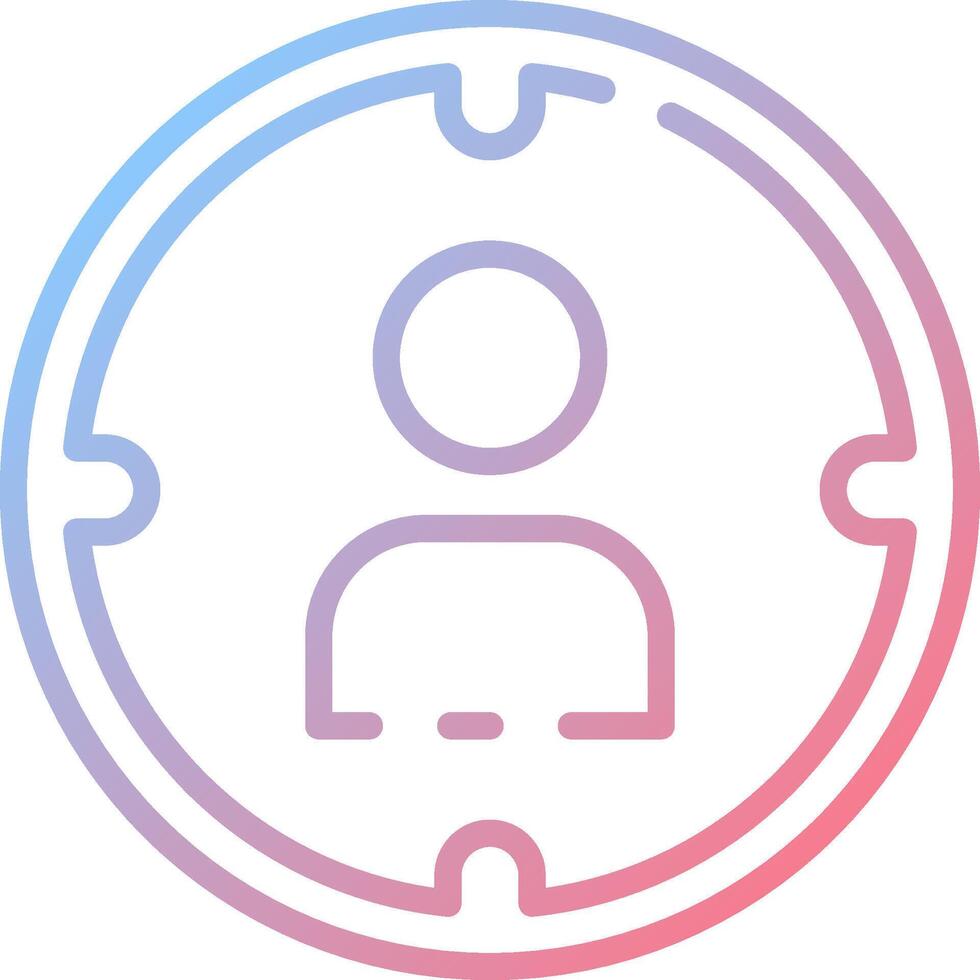 A person is in a circle with a circle icon vector