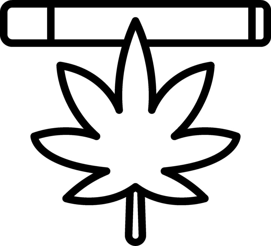 A marijuana leaf with a cigarette in the middle vector