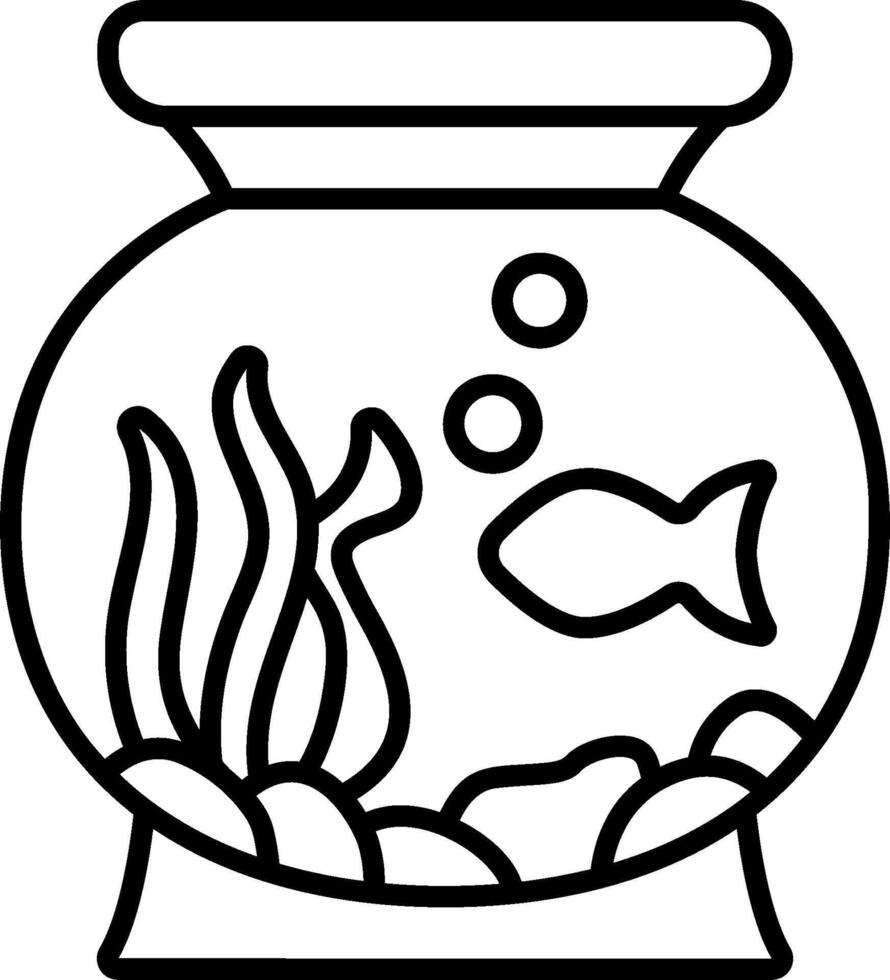 Fish bowl coloring pages vector