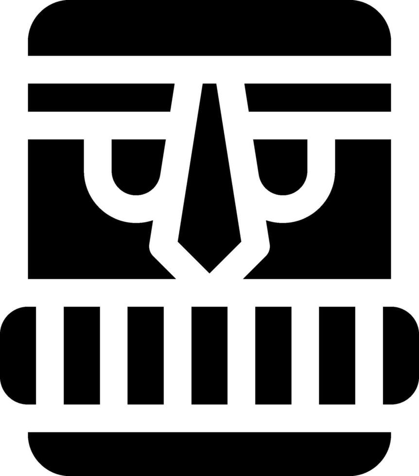 A black and white icon of a face with a hat vector