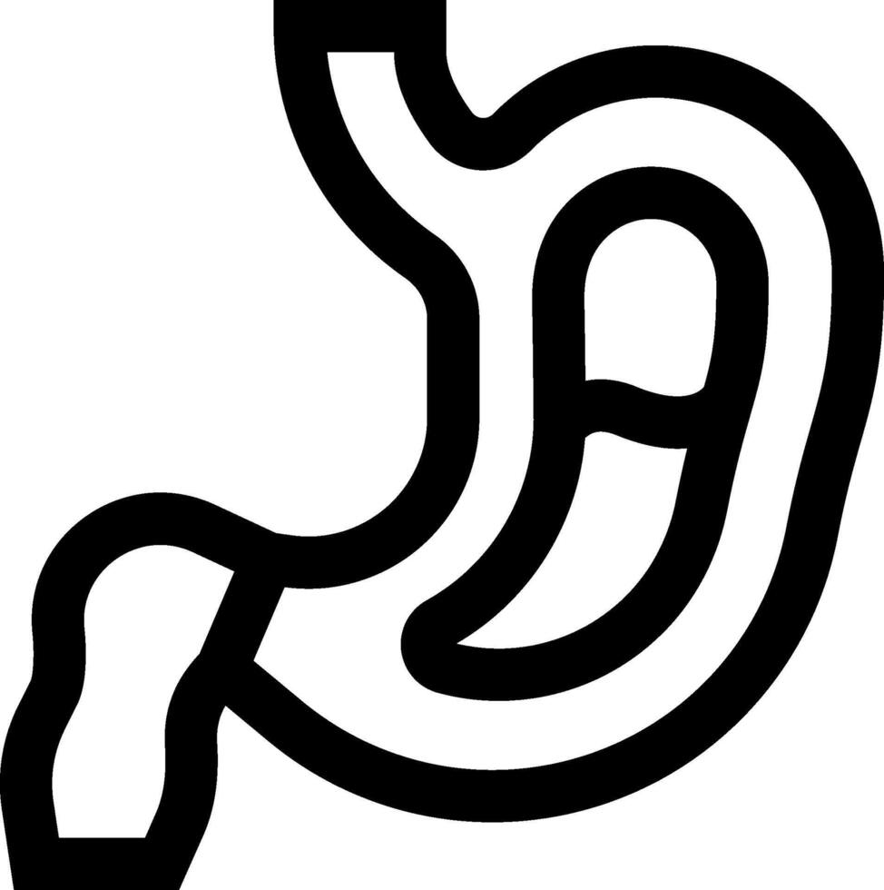An image of a stomach with a black outline vector