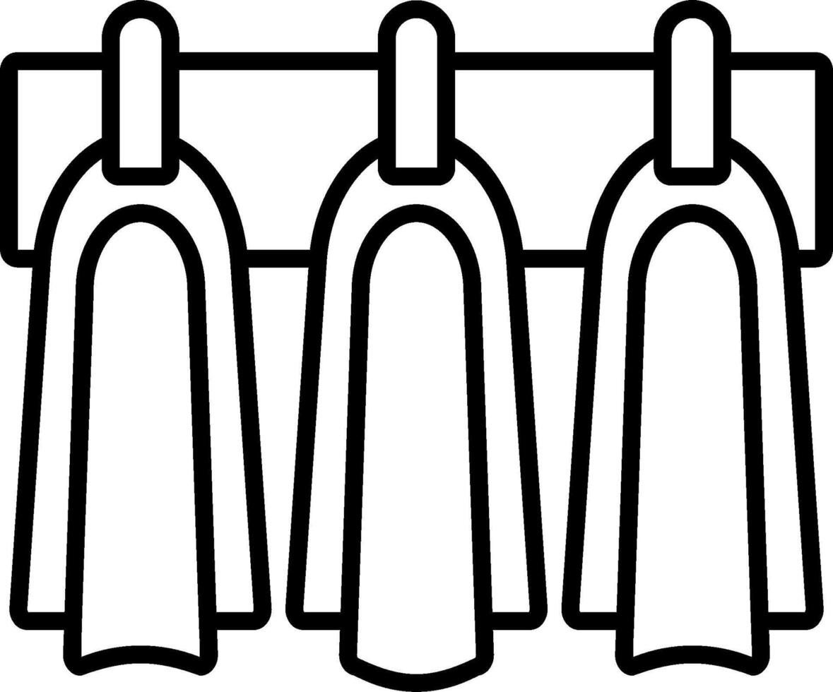Three towels hanging on a clothes rack vector