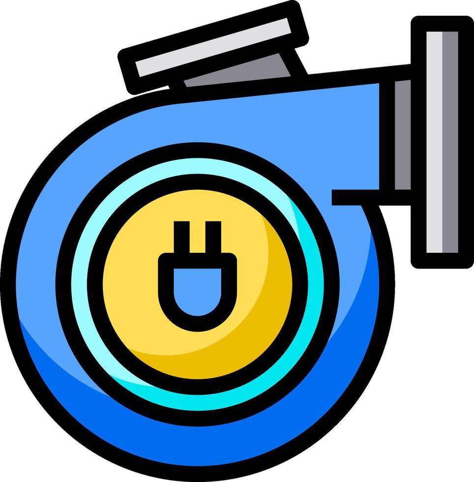 A blue and yellow turbo logo vector