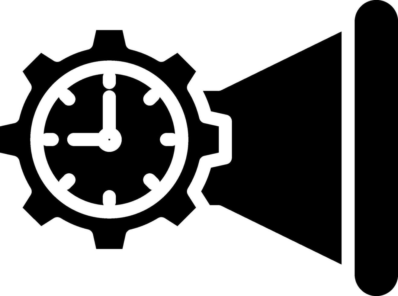 A clock and gear icon on a white background vector