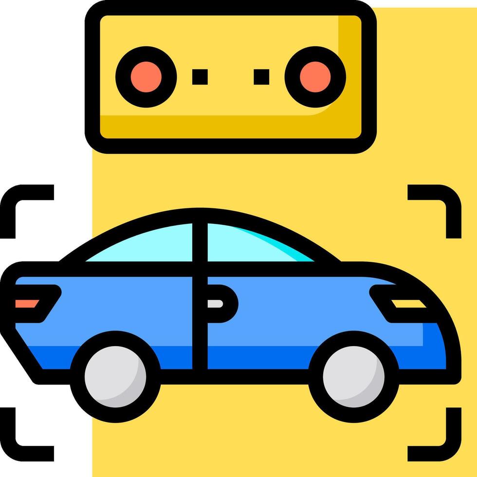 A car with a cassette player on top of it vector