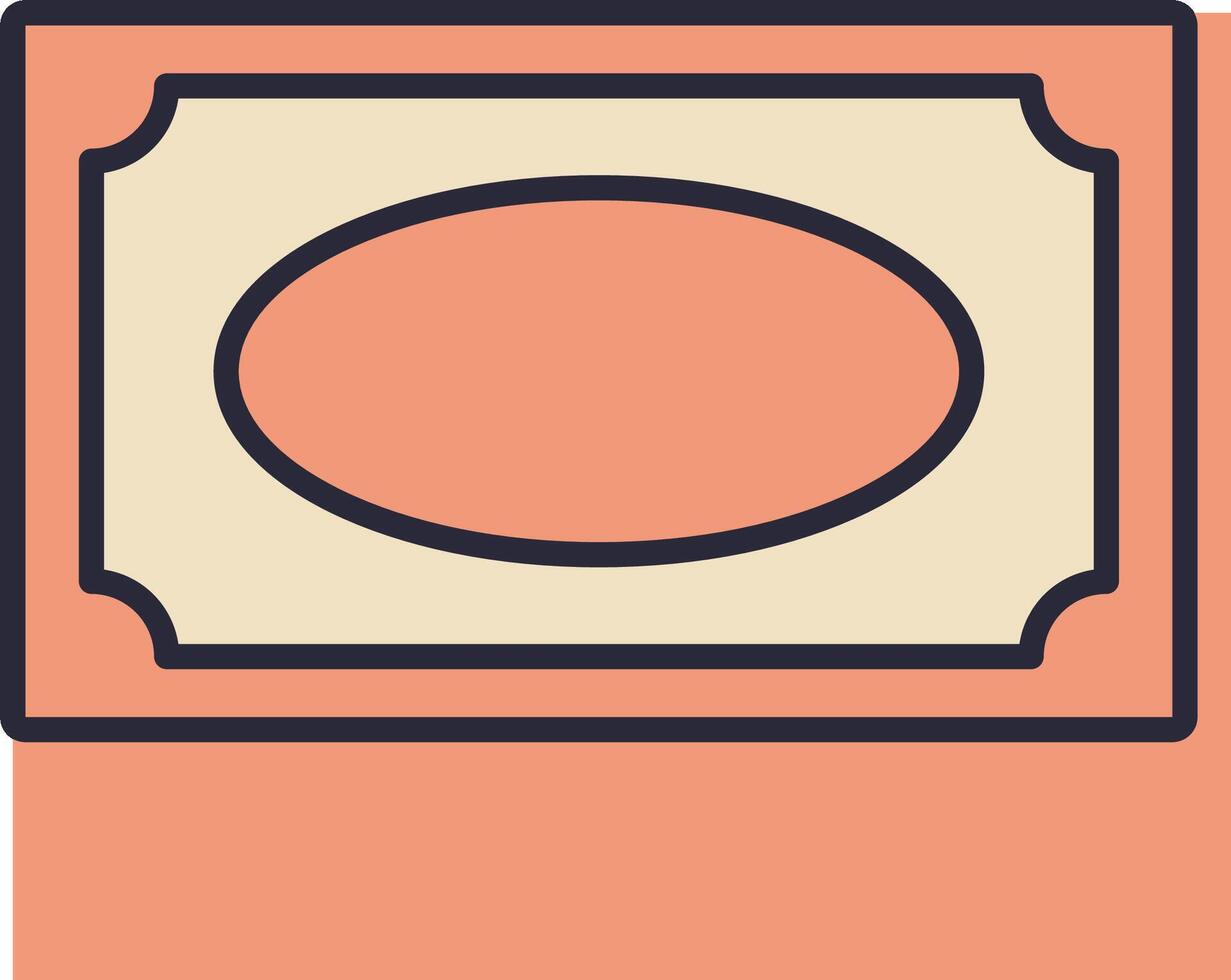 A flat icon of a check with a circle in the middle vector