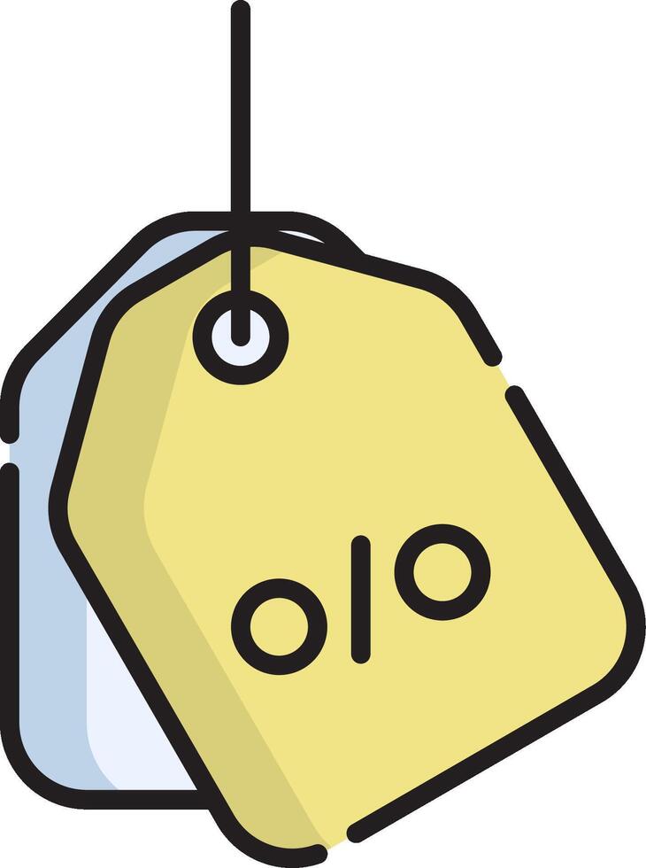 A yellow and white tag with the word o 0 vector