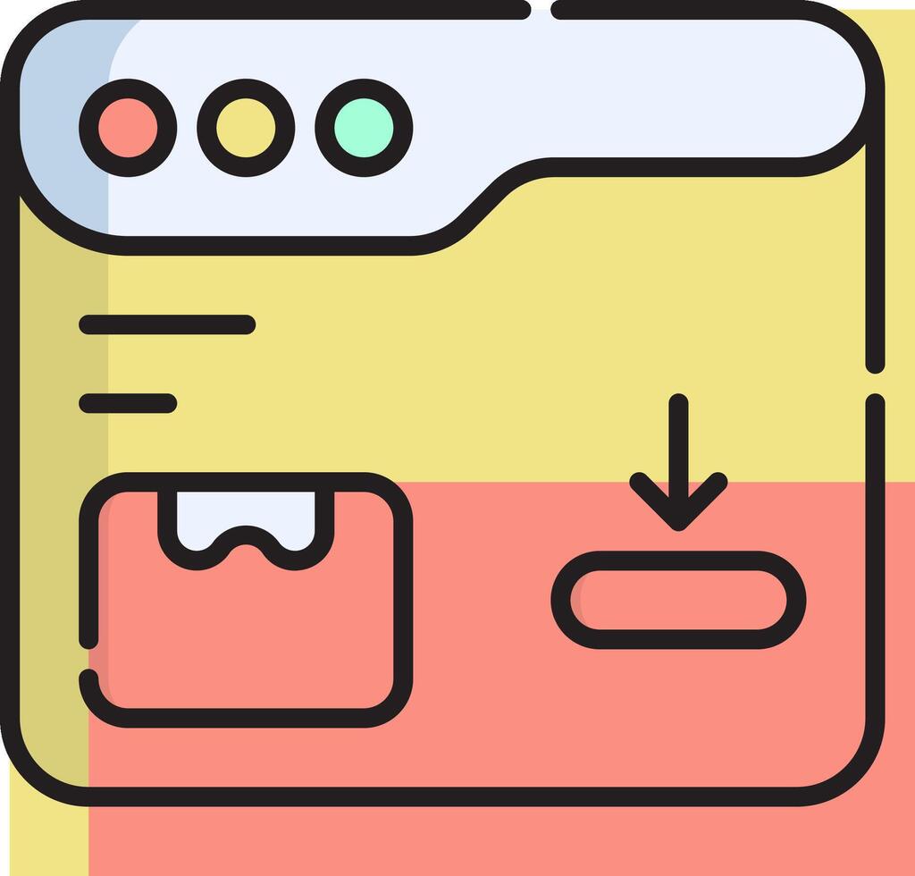 A web page with a button and a button vector