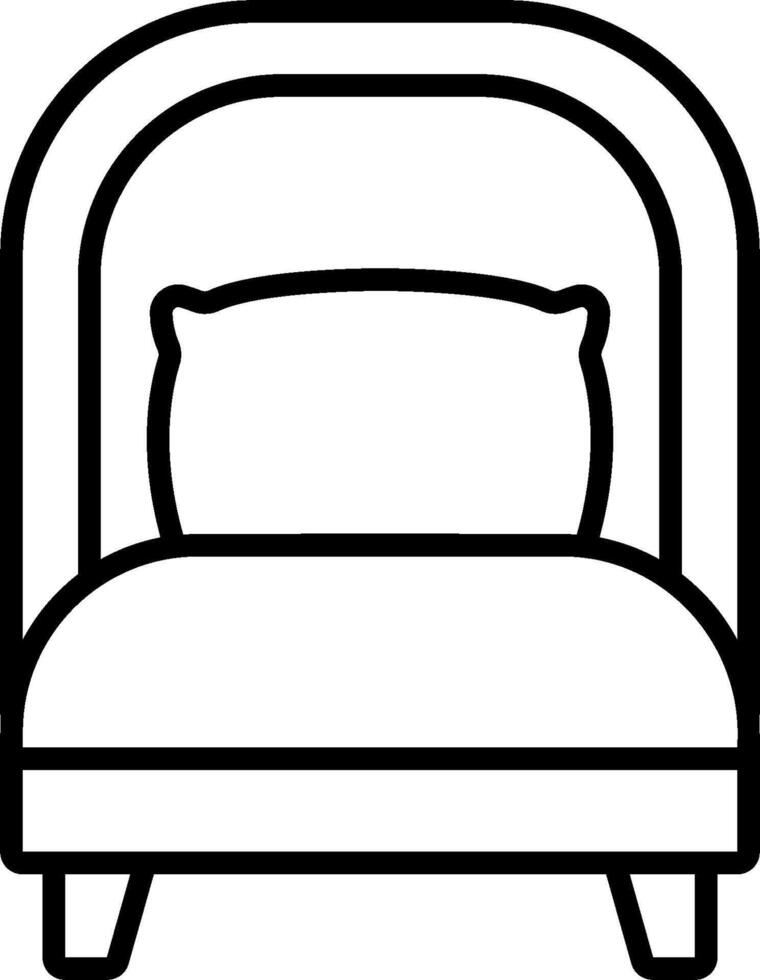 A black and white illustration of a chair vector