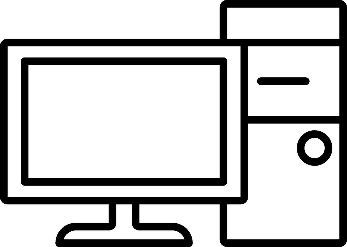 Computer icon with monitor and keyboard vector
