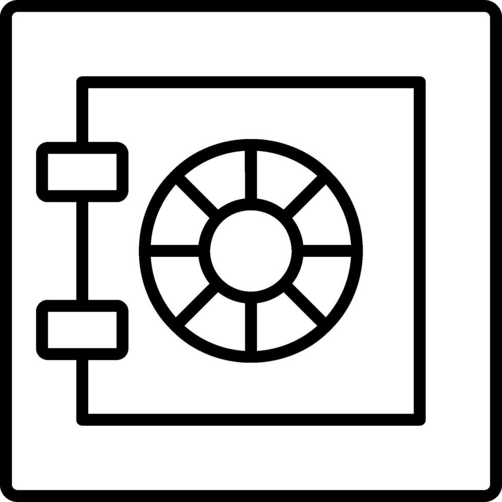 A black and white image of a safe box vector