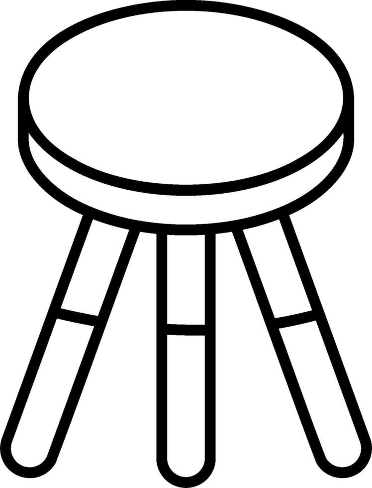 A stool with a black outline on a white background vector
