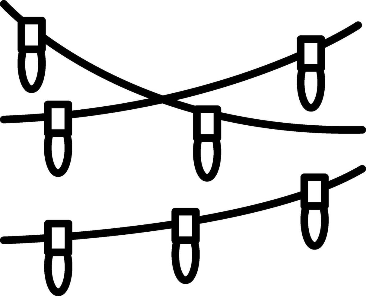 A black and white drawing of a string of lights vector