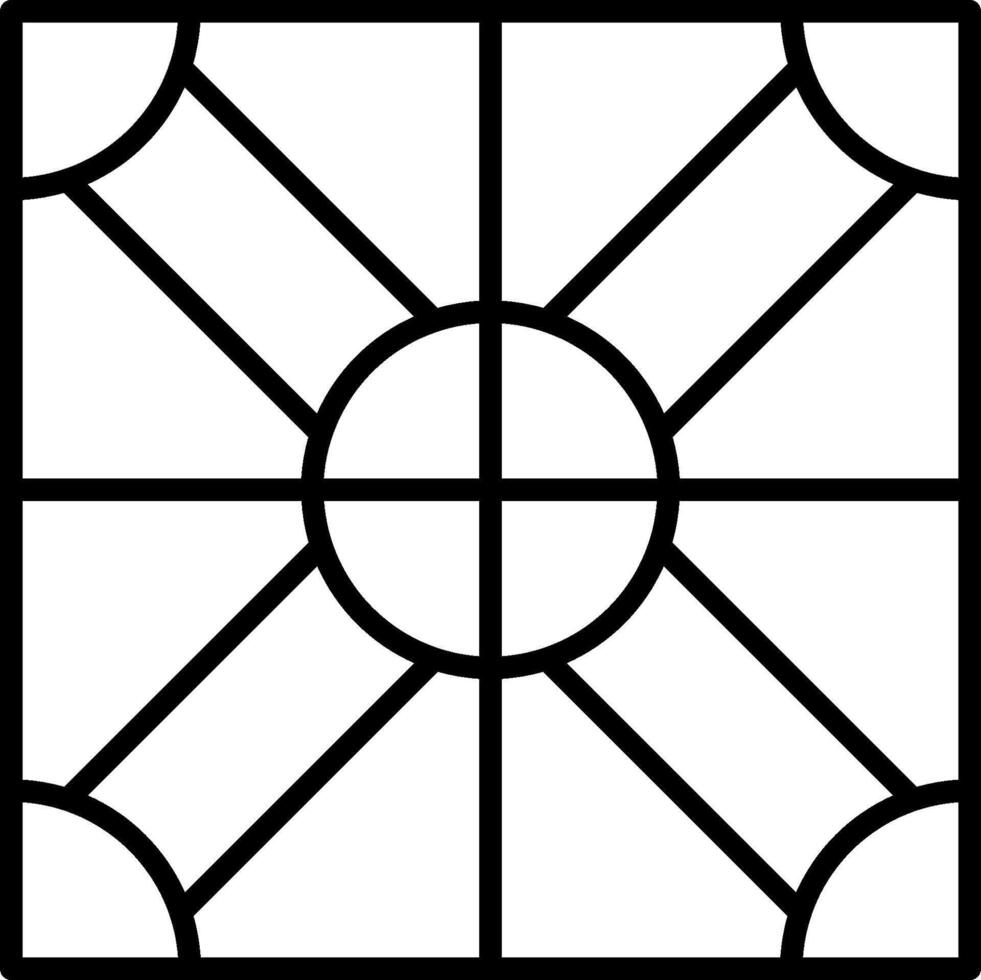 A square window with a cross pattern vector