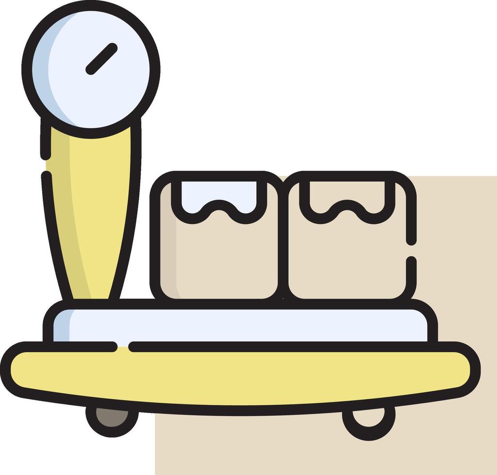 A scale with two bags on it vector