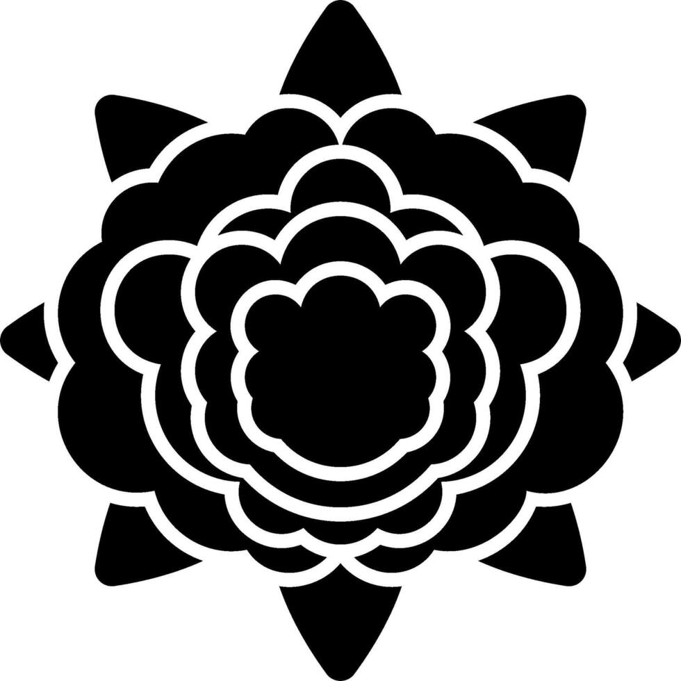 A black and white flower with a white center vector