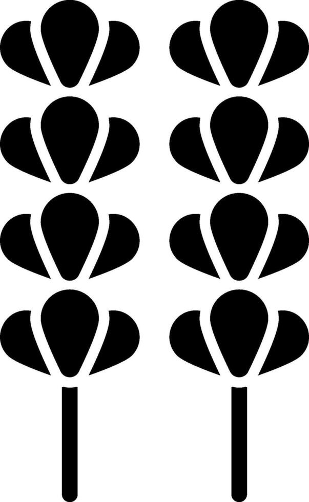 A black and white illustration of three flowers vector
