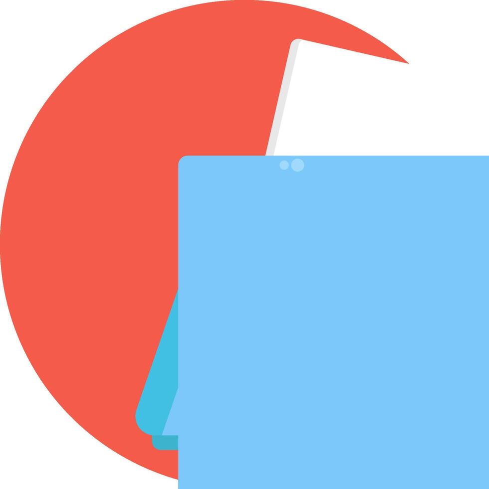 A blue folder with a red circle on it vector