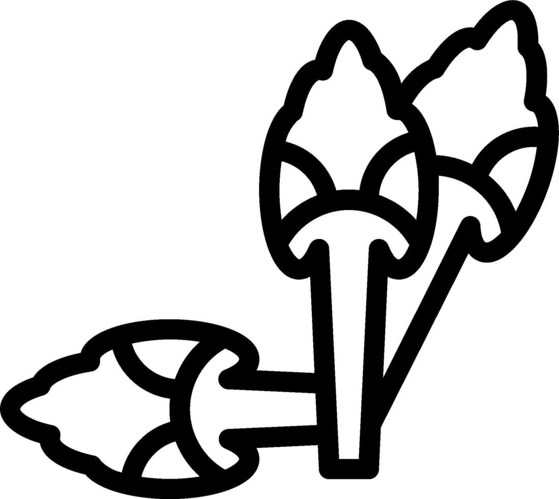 A black and white drawing of a plant with leaves vector