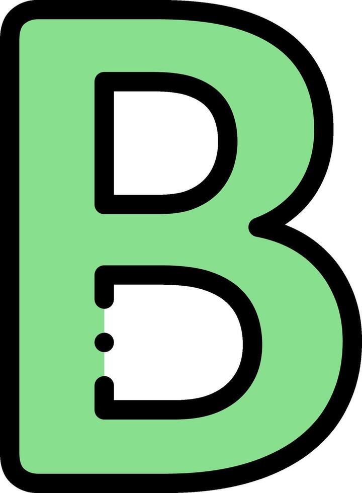 A green letter b with a black outline vector