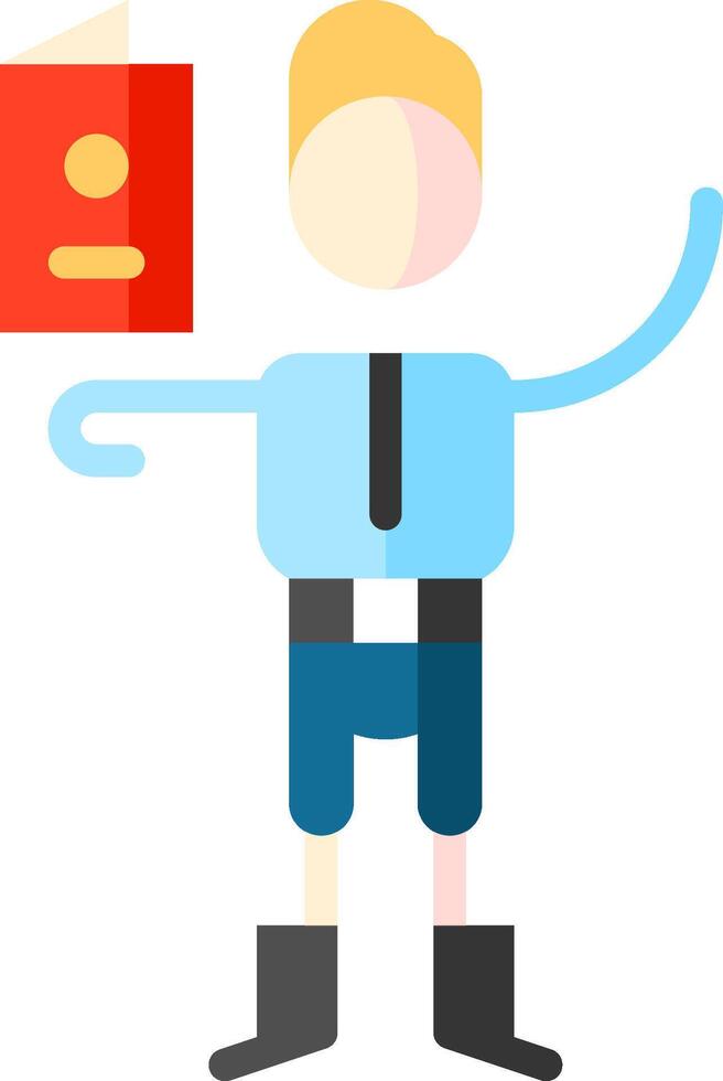 A man holding a folder with a red folder vector