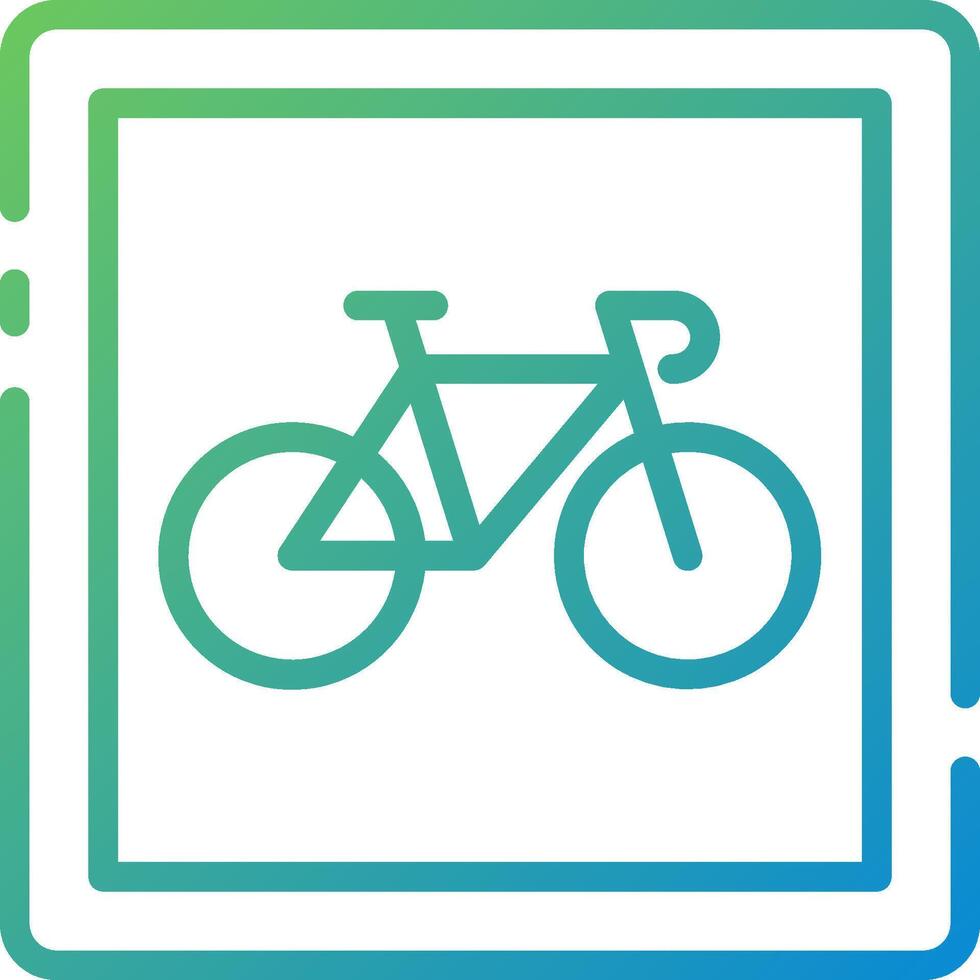A bicycle icon in a square frame vector