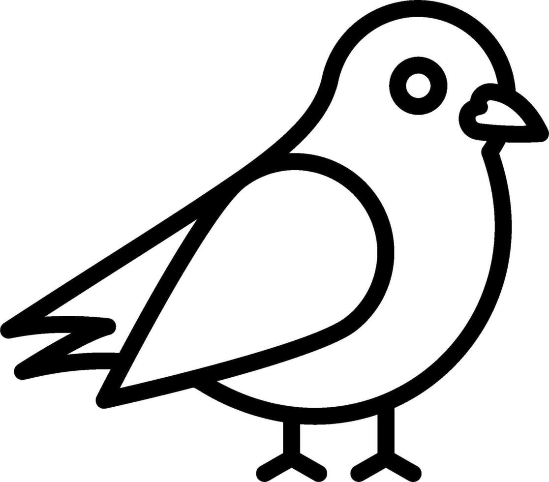 A black and white drawing of a bird vector
