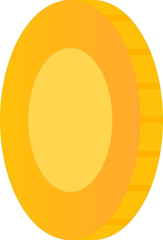 A yellow coin with a white background vector