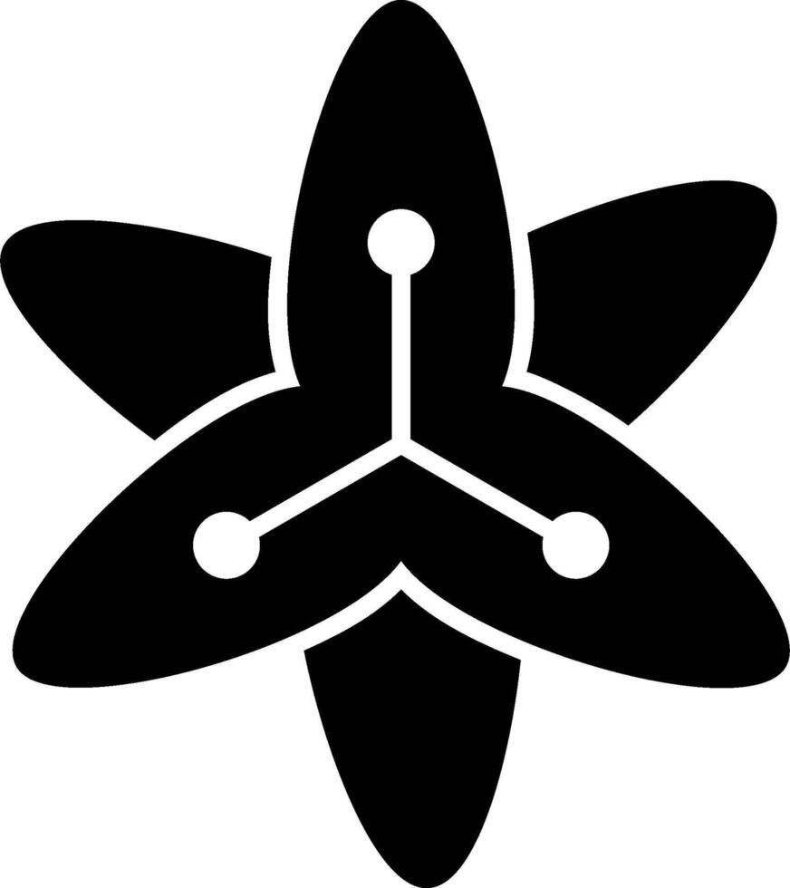 A black and white icon of a star with four points vector