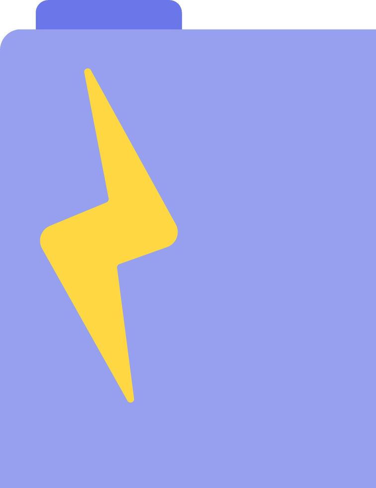 A blue and yellow battery icon vector